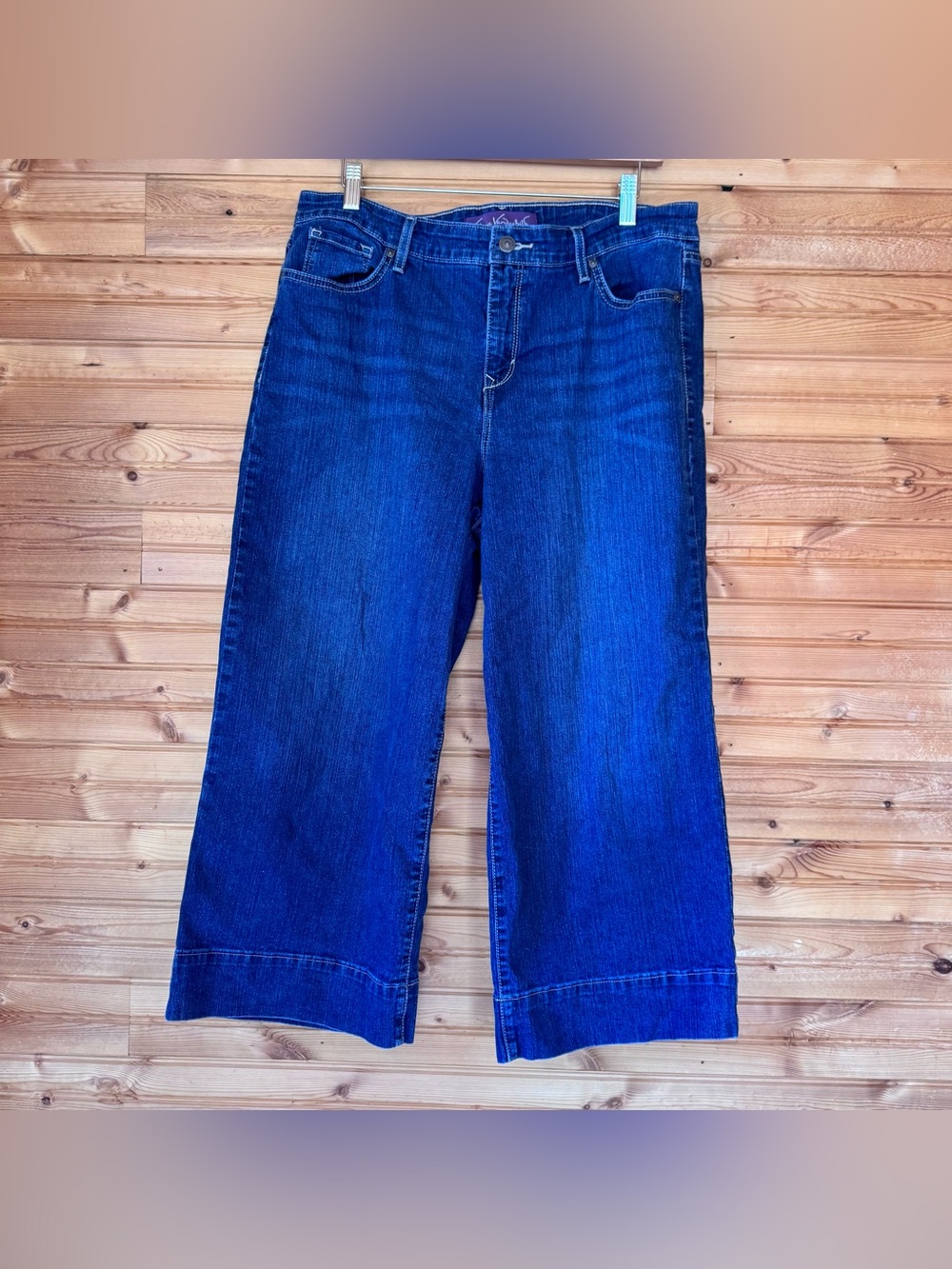 Gloria Vanderbilt Jeans Wide-Leg Crop Dark Denim 14